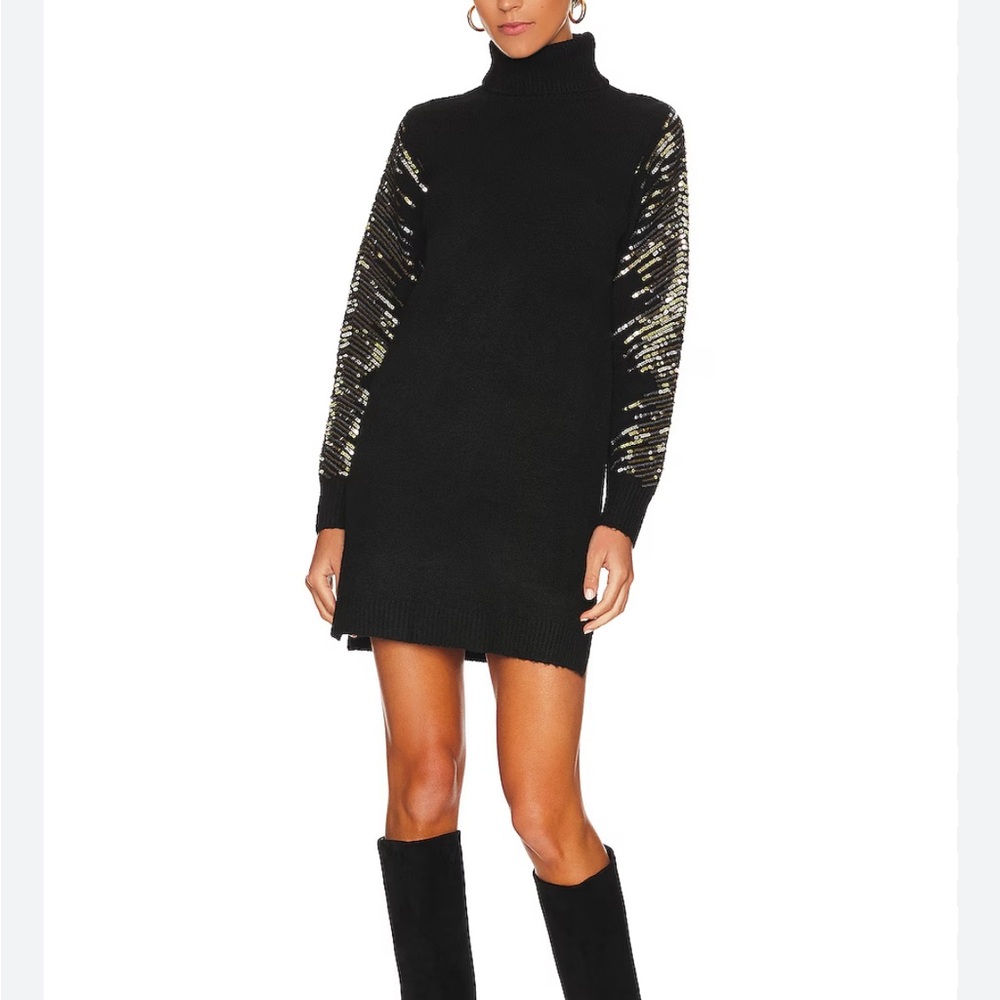 Superdown Revolve Rudie Sparkle Sleeve Dress in Black